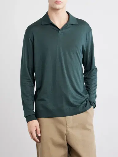 Altea Pierre Lyocell and Cotton-Blend Jersey Polo Shirt - Men | Thumbnail 3