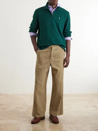 Polo Ralph Lauren Logo-Embroidered Cotton Half-Zip Sweater - Men | Thumbnail 2