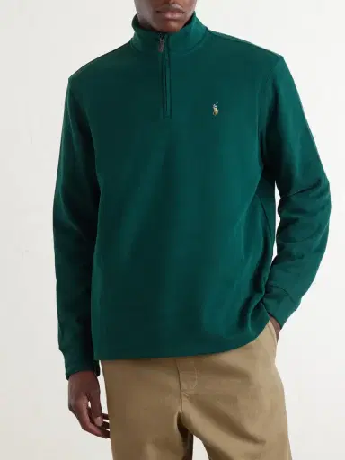 Polo Ralph Lauren Logo-Embroidered Cotton Half-Zip Sweater - Men | Thumbnail 3