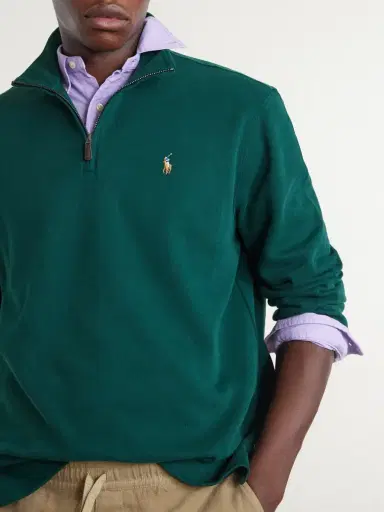 Polo Ralph Lauren Logo-Embroidered Cotton Half-Zip Sweater - Men | Thumbnail 5