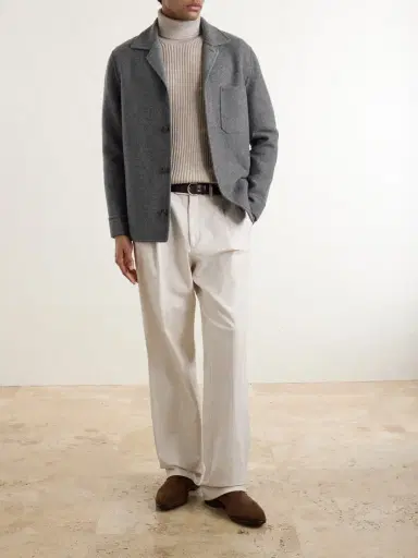 ELEVENTY Reversible Herringbone Wool and Cashmere-Blend Overshirt - Men | Thumbnail 2 ELEVENTY Reversible Herringbone Wool and Cashmere-Blend Overshirt - Men | Thumbnail 2
