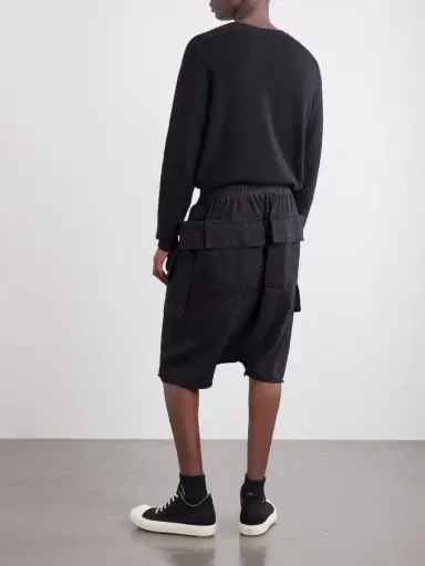 DRKSHDW by Rick Owens Creatch Wide-Leg Cotton-Jersey Cargo Shorts - Men | Thumbnail 4
