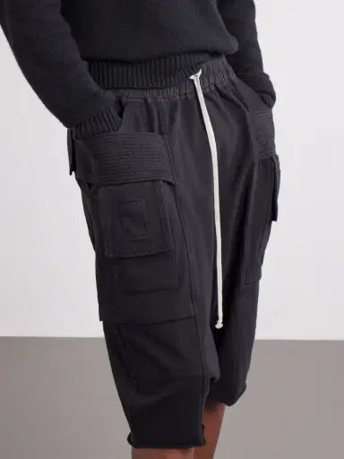 DRKSHDW by Rick Owens Creatch Wide-Leg Cotton-Jersey Cargo Shorts - Men | Thumbnail 5
