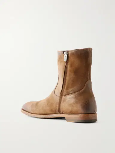 Officine Creative Waxed-Suede Biker Boots - Men | Thumbnail 4