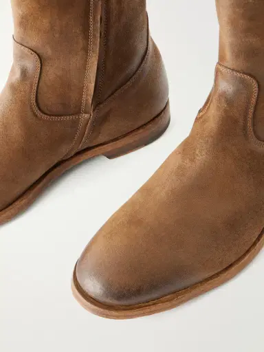 Officine Creative Waxed-Suede Biker Boots - Men | Thumbnail 5