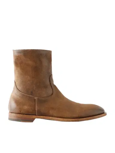 Officine Creative Waxed-Suede Biker Boots - Men | Thumbnail 1