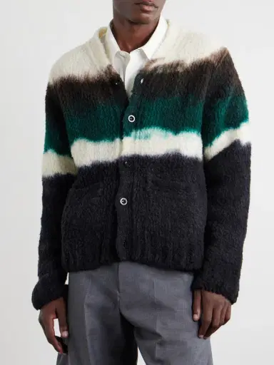 Sacai Chusen-Dyed Wool-Blend Cardigan - Men | Thumbnail 3