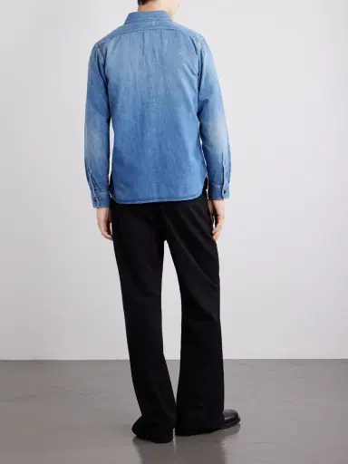 FULLCOUNT Distressed Denim Shirt - Men | Thumbnail 4 FULLCOUNT Distressed Denim Shirt - Men | Thumbnail 4
