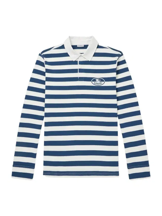 Burberry Logo-Embroidered Striped Cotton Polo Sweater - Men