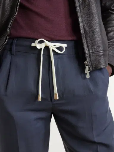 ELEVENTY Straight-Leg Lyocell and Linen-Blend Trousers - Men | Thumbnail 5