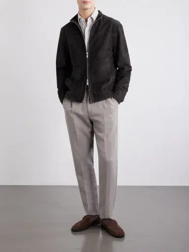 ELEVENTY Straight-Leg Lyocell and Linen-Blend Trousers - Men | Thumbnail 2