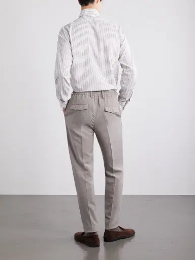 ELEVENTY Straight-Leg Lyocell and Linen-Blend Trousers - Men | Thumbnail 4