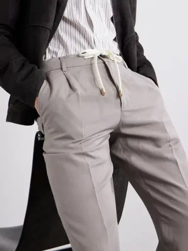 ELEVENTY Straight-Leg Lyocell and Linen-Blend Trousers - Men | Thumbnail 5