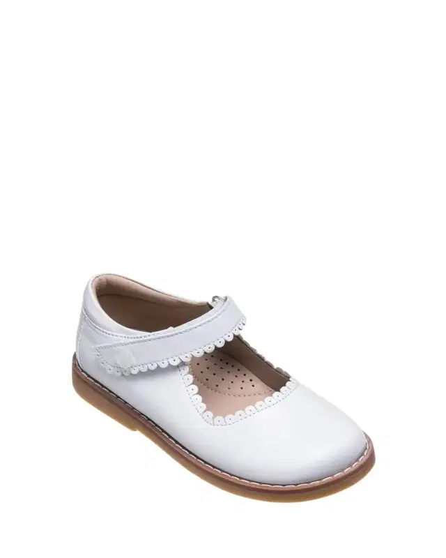 Elephantito Girl's Scalloped Leather Mary Jane, Toddler/Kids