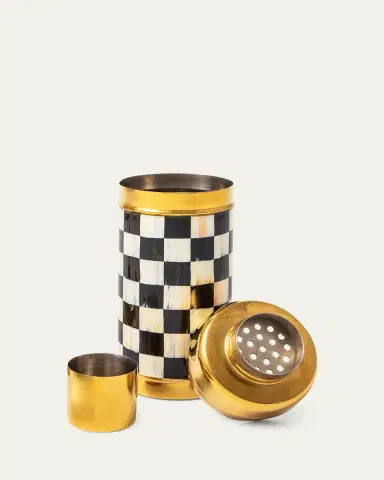 MacKenzie-Childs Courtly Check 3260 Gold Cocktail Shaker | Thumbnail 2