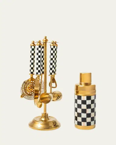 MacKenzie-Childs Courtly Check 3260 Gold Cocktail Shaker | Thumbnail 3