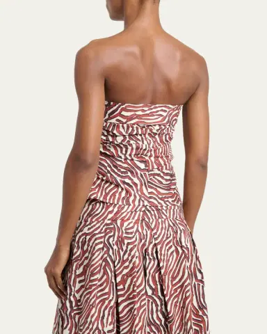 Proenza Schouler White Label Maisy Strapless Ruched Top in Poplin | Thumbnail 3 Proenza Schouler White Label Maisy Strapless Ruched Top in Poplin | Thumbnail 3