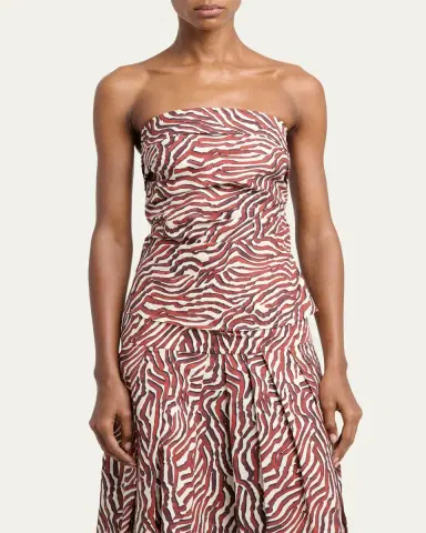 Proenza Schouler White Label Maisy Strapless Ruched Top in Poplin | Thumbnail 4 Proenza Schouler White Label Maisy Strapless Ruched Top in Poplin | Thumbnail 4