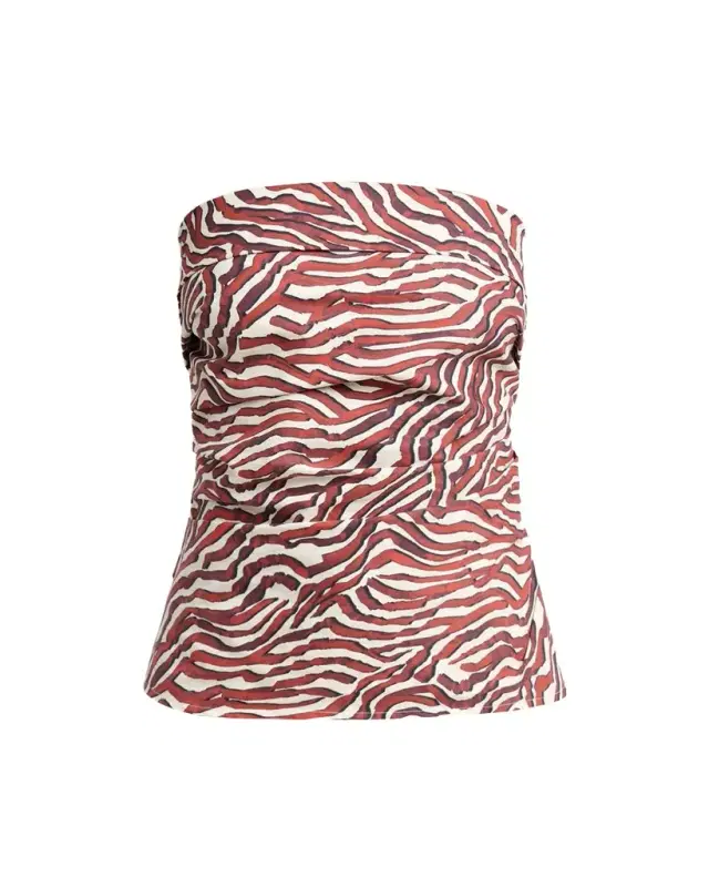 Proenza Schouler White Label Maisy Strapless Ruched Top in Poplin