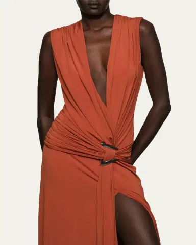 Et Ochs Jil Plunging Draped Column Gown | Thumbnail 5