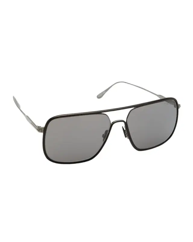 TOM FORD Men 's Cliff Metal & Leather Aviator Sunglasses
