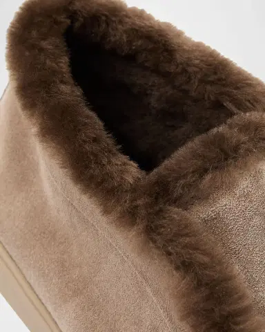 Santoni Fortune Shearling Suede Loafer Booties | Thumbnail 3 Santoni Fortune Shearling Suede Loafer Booties | Thumbnail 3