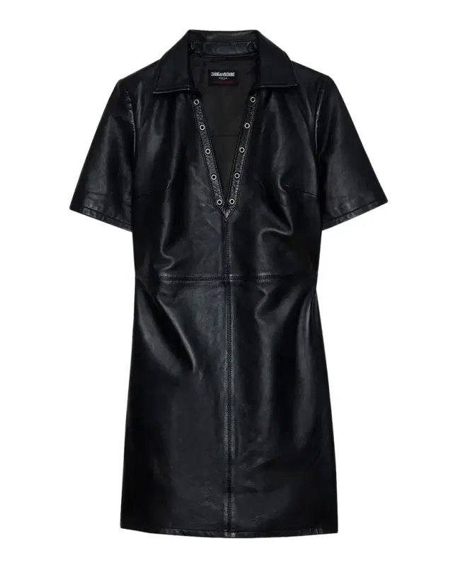 Zadig & Voltaire Ralmy Grommet Embellished Leather Mini Dress