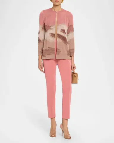 Misook Heritage-Fit Landscape Pattern Knit Jacket | Thumbnail 2