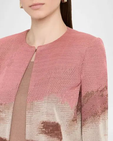 Misook Heritage-Fit Landscape Pattern Knit Jacket | Thumbnail 5