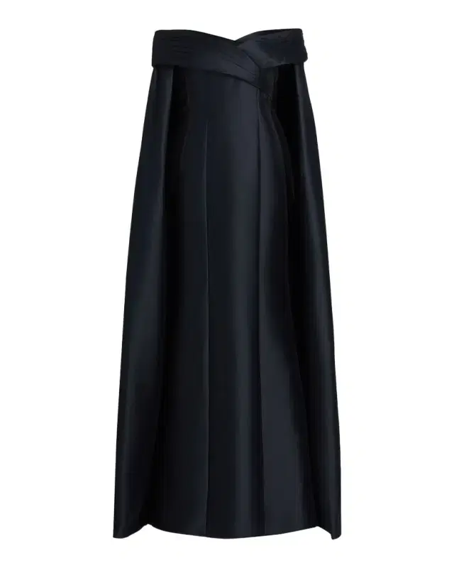 Badgley Mischka Off-Shoulder Cape Mermaid Gown
