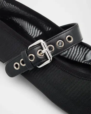 Miu Miu Mesh Buckle Mary-Jane Ballerina Flats | Thumbnail 3 Miu Miu Mesh Buckle Mary-Jane Ballerina Flats | Thumbnail 3