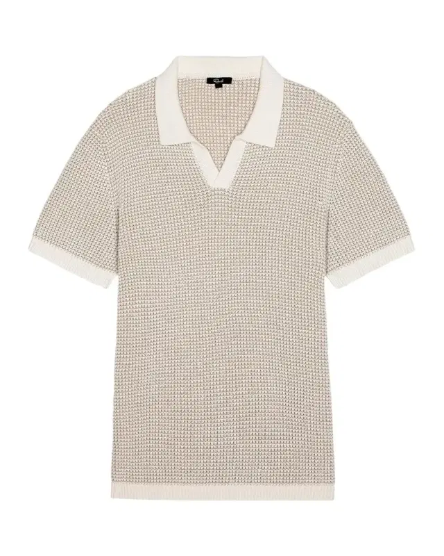 Rails Men 's Pearson Cotton-Cashmere Johnny Collar Polo Shirt