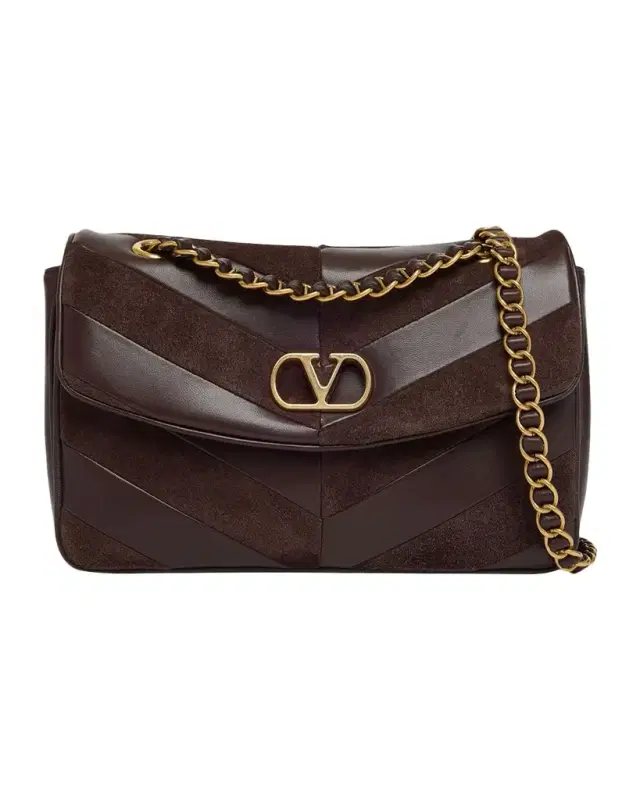 Valentino Garavani Djuna Medium Patchwork Chevron Shoulder Bag