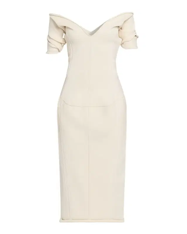 Bottega Veneta Off-The-Shoulder Midi Sweater Dress
