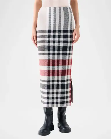 Akris punto Check Knit Midi Tube Skirt | Thumbnail 2 Akris punto Check Knit Midi Tube Skirt | Thumbnail 2