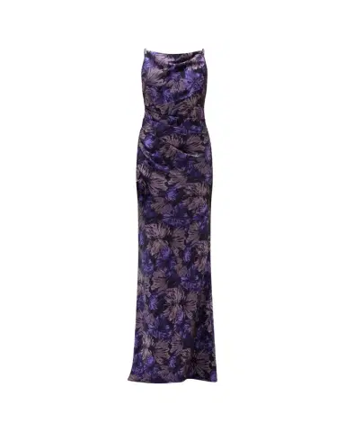 Amsale Cowl-Neck Sleeveless Long Floral Gown | Thumbnail 1