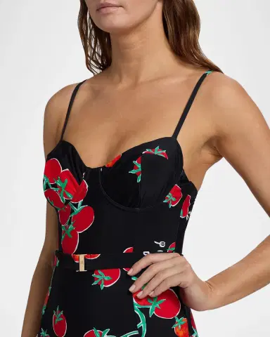 Milly Pomodoro Belted One-Piece Swimsuit | Thumbnail 5 Milly Pomodoro Belted One-Piece Swimsuit | Thumbnail 5