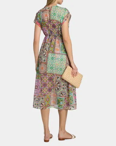 Johnny Was Lanthe Print V-Neck Caftan Dress | Thumbnail 3