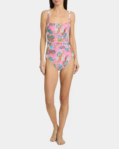 Johnny Was Roisin Marilyn Ruched One-Piece Swimsuit | Thumbnail 2