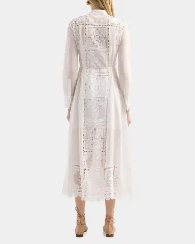 Zimmermann Aster Lace Panel Embroidered Midi Dress | Thumbnail 3