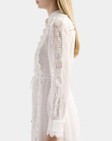 Zimmermann Aster Lace Panel Embroidered Midi Dress | Thumbnail 4