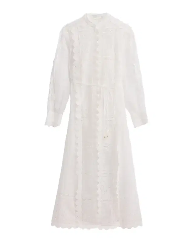 Zimmermann Aster Lace Panel Embroidered Midi Dress