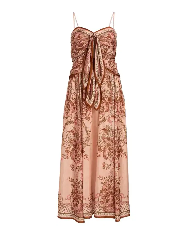 Zimmermann Aster Scarf Paisley Silk Midi Dress