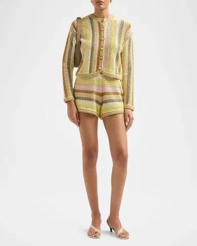 Zimmermann Indra Striped Crochet Cotton Cardigan | Thumbnail 2 Zimmermann Indra Striped Crochet Cotton Cardigan | Thumbnail 2