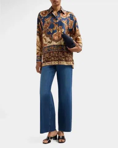 Zimmermann Aster Floral Longline Silk Shirt | Thumbnail 2