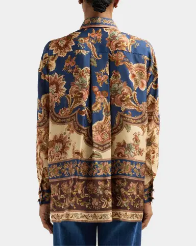 Zimmermann Aster Floral Longline Silk Shirt | Thumbnail 3