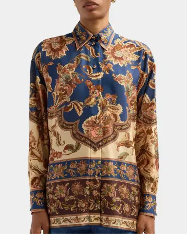 Zimmermann Aster Floral Longline Silk Shirt | Thumbnail 5