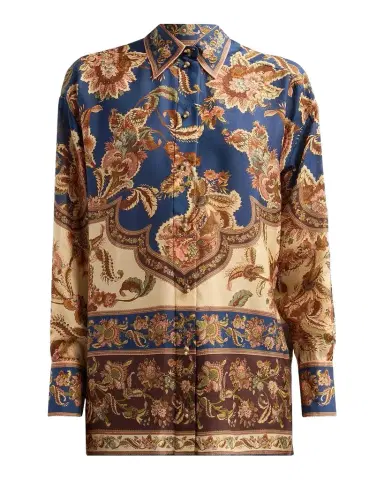 Zimmermann Aster Floral Longline Silk Shirt | Thumbnail 1