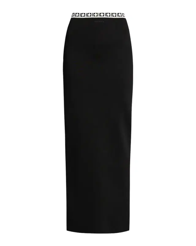 Versace La Vacanza Graphic Trim Maxi Skirt