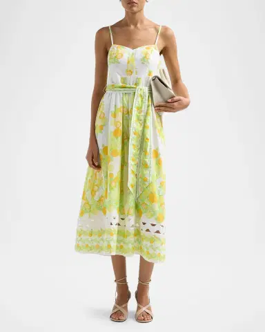 Lilly Pulitzer Katina Printed Cotton Tie-Waist Midi Dress | Thumbnail 2